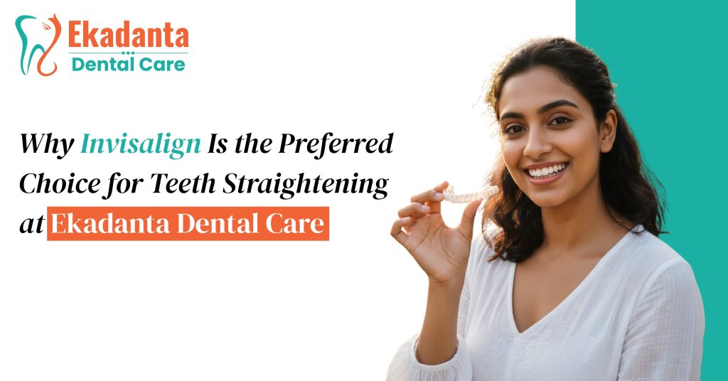 Clear aligners for teeth straightening at Ekadanta Dental Care